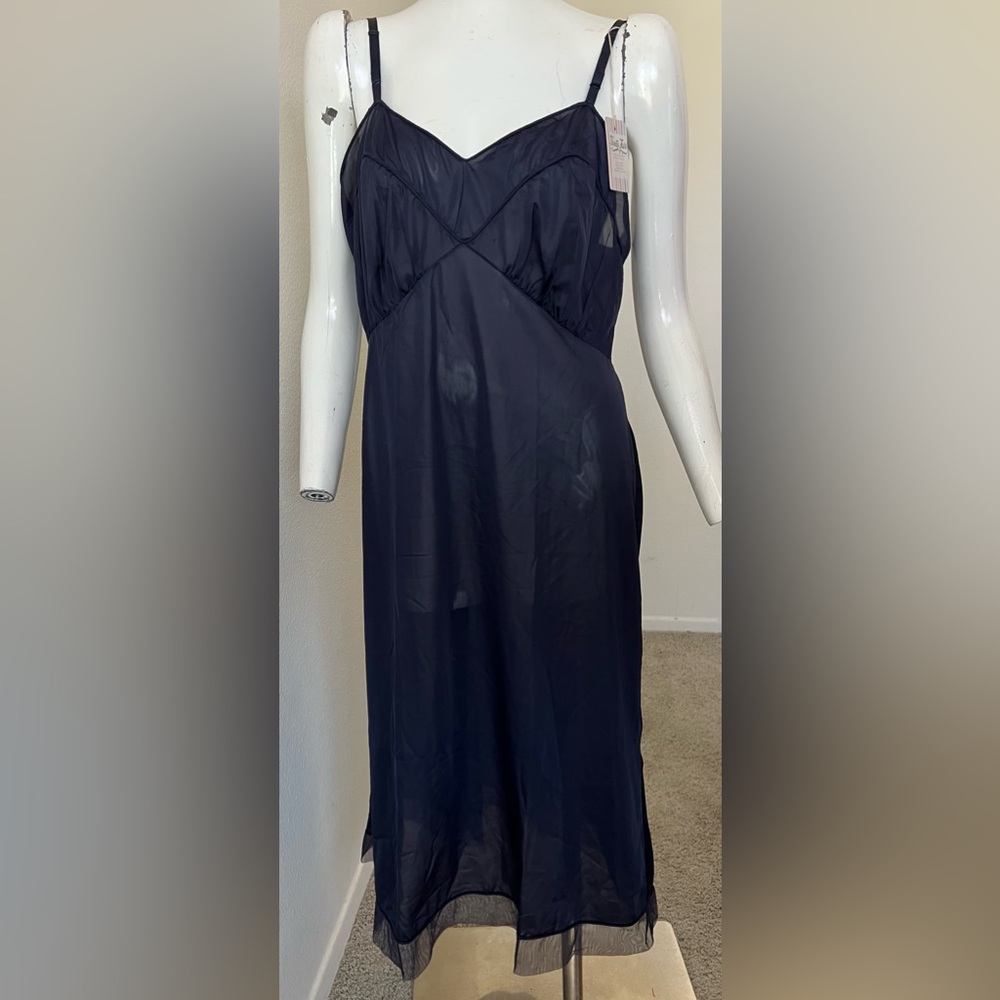 1960s Blue Ny Slip‎ Dress Deadstock NWT S/M (40)| VANITY FAIR